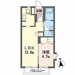 ベルデュール　Ｋ 101 1階1LDKの間取り