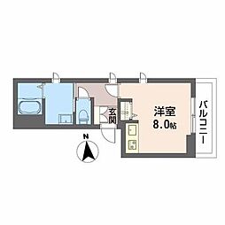 シャーメゾンノアズアーク ワンルームの間取図画像