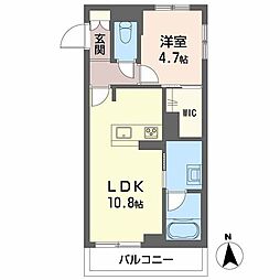 セントフルリール 1LDKの間取図画像