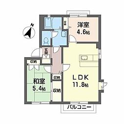 メゾンパークス6 2LDKの間取図画像