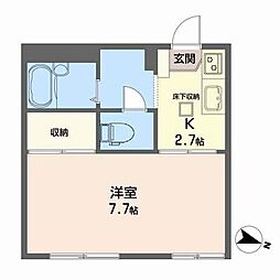 パーク高砂 1Kの間取図画像