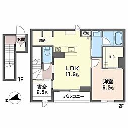 FORENA河原町 1LDKの間取図画像