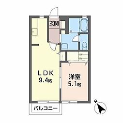 シャーメゾン・ソレイユ 1LDKの間取図画像