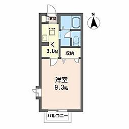 プレジオO・H3 1Kの間取図画像
