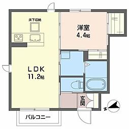 メゾカノン 1LDKの間取図画像