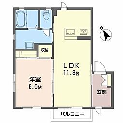 シャーメゾン・コンフォート 1LDKの間取図画像