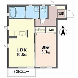 ショコラハウス1 1LDKの間取図画像