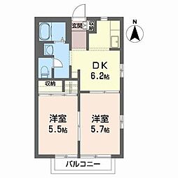 フルハウス3 2DKの間取図画像