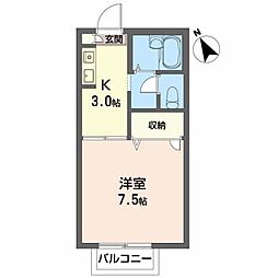 チェリーハイツ 1Kの間取図画像