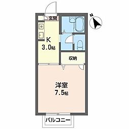 チェリーハイツ 1Kの間取図画像