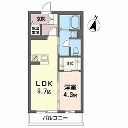 BlueRose 1LDKの間取図画像