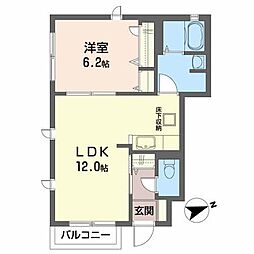 ディアスI 1LDKの間取図画像
