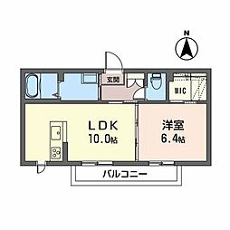 サンテラスDUO 1LDKの間取図画像
