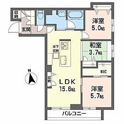 ベレオK美田園 3LDKの間取図画像