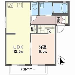 アビーロードA 1LDKの間取図画像