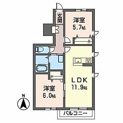 エクセルジェイズ 2LDKの間取図画像