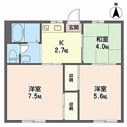 アーバン腰浜A 3Kの間取図画像