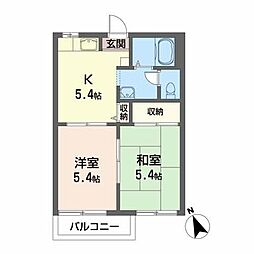 メゾン沢田2-B 2Kの間取図画像