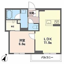 プログレス上浜 1LDKの間取図画像