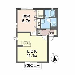コーポ・関口A 1LDKの間取図画像