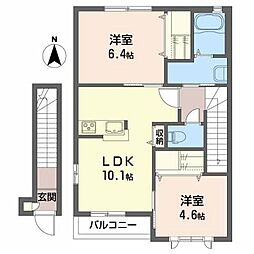 パルファン 2LDKの間取図画像