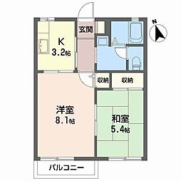 ディアス・ファミーユD 2Kの間取図画像