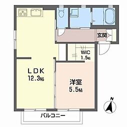 グリーンガーデンC 1LDKの間取図画像