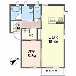 ヴィータ森合町 1LDKの間取図画像