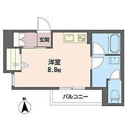 カーサ・イクイノックス ワンルームの間取図画像