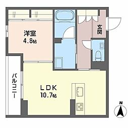 グリシーヌオール中町 1LDKの間取図画像