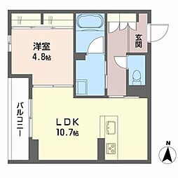 グリシーヌオール中町 1LDKの間取図画像