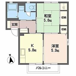 グロースRinB 2Kの間取図画像