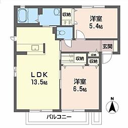 ベルメゾンB 2LDKの間取図画像