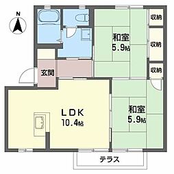 ピュアハイムB 2LDKの間取図画像