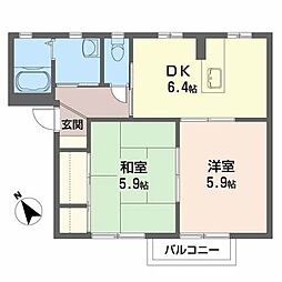 ファミールMKD 2DKの間取図画像