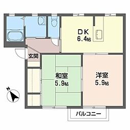 ファミールMKD 2DKの間取図画像