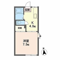 ドミール・ヒロ 1Kの間取図画像