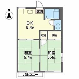 メイプルYH 2DKの間取図画像