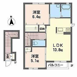 セレーヌ 2LDKの間取図画像