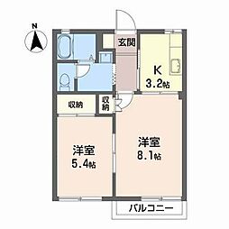 メゾンフレグランス 2Kの間取図画像