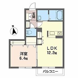 ウィステリアアヴェニュー壱番館 1LDKの間取図画像