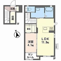 ハニーメゾン 1LDKの間取図画像