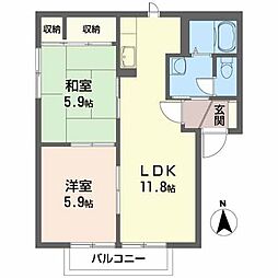 ファミールB 2LDKの間取図画像
