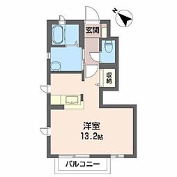 ソレアード・シェソワE ワンルームの間取図画像