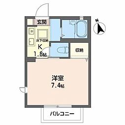ディアス池ノ台 1Kの間取図画像