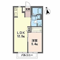 フレグランス伊藤B 1LDKの間取図画像