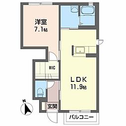 スプレンダーA 1LDKの間取図画像