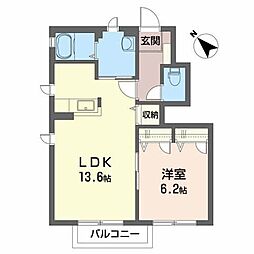 エクセル1 1LDKの間取図画像