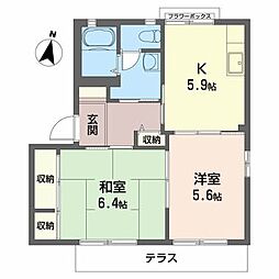 カーサフェリスB 2Kの間取図画像