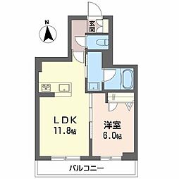 アンビシア西ノ内 1LDKの間取図画像